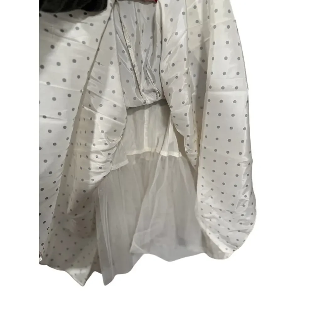 Polka Dot Taffeta Cocktail Dress 4 Vintage 80s/90s Holiday Party Black White y2k